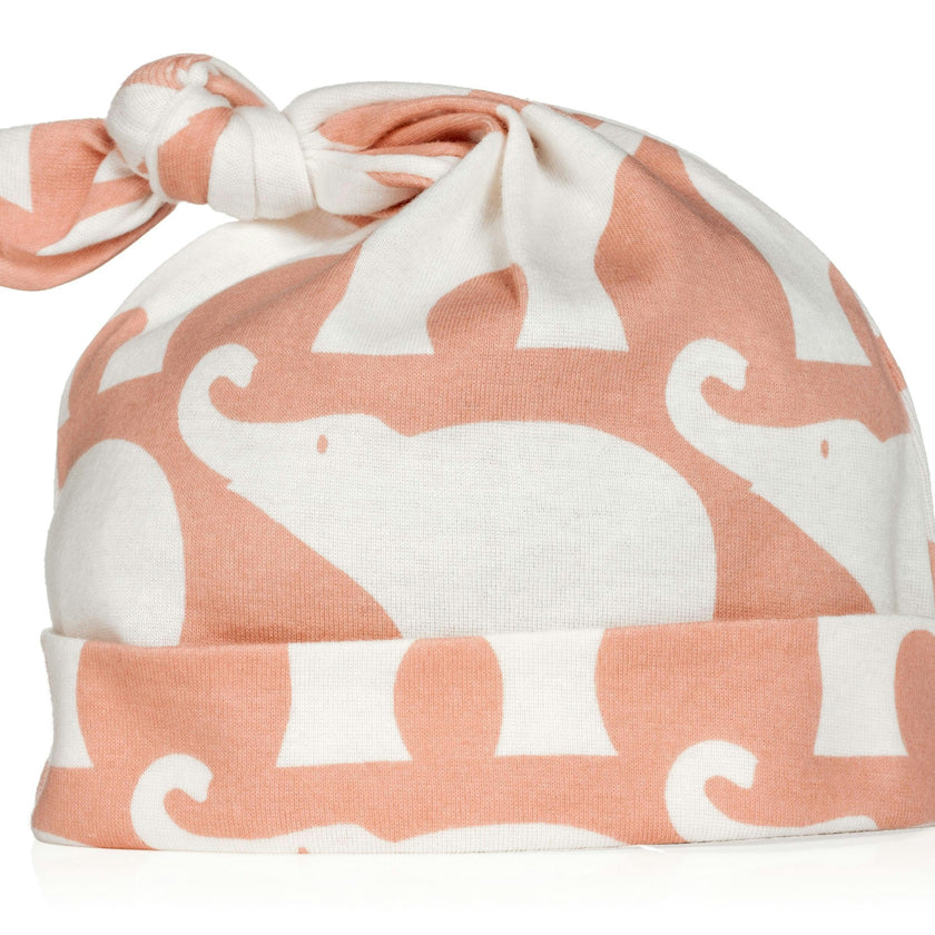Rose Elephant Organic Knotted Hat