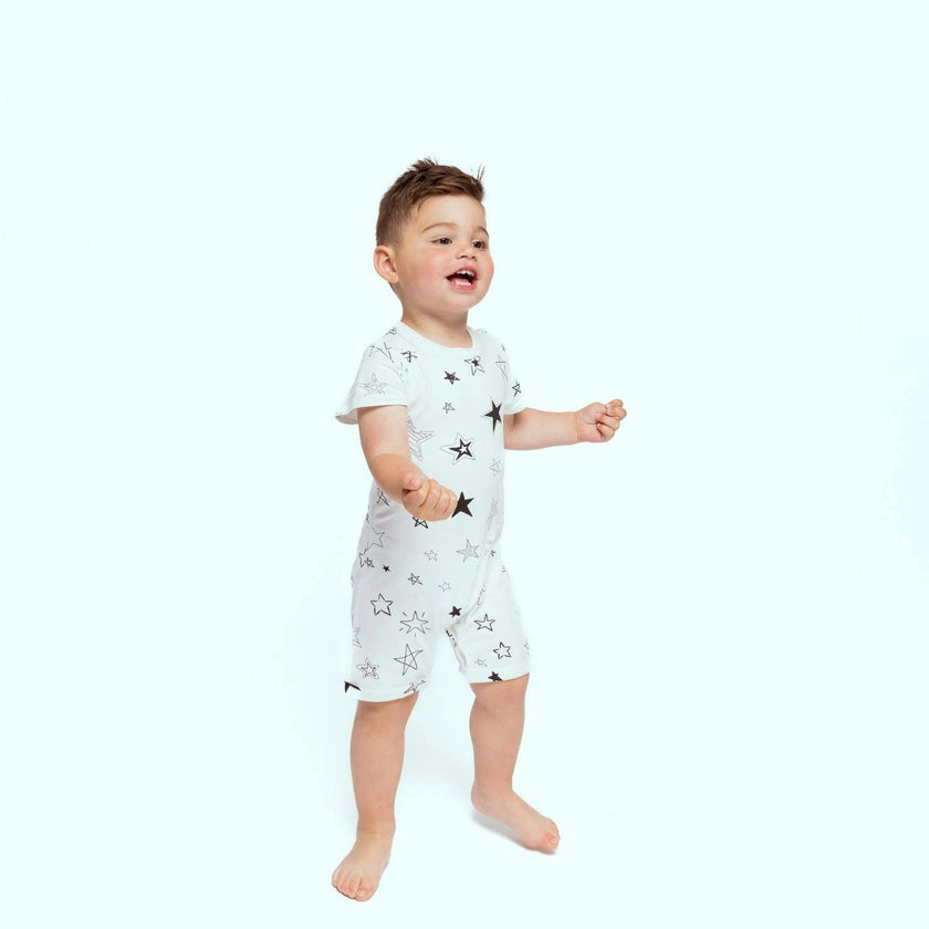 Organic Snap Romper in Stars