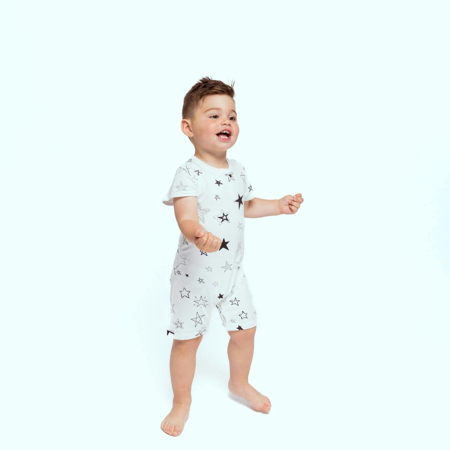 Organic Snap Romper in Stars