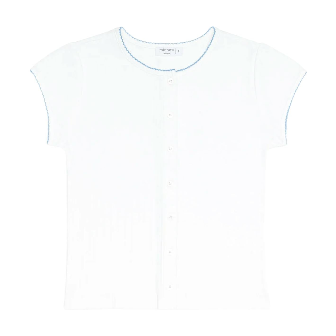 women's white pointelle short sleeve cardigan
