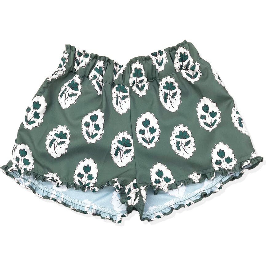 Girls Alcott Ruffle Short in Intaglio Green