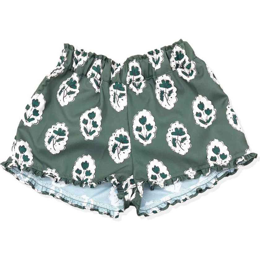 Girls Alcott Ruffle Short in Intaglio Green