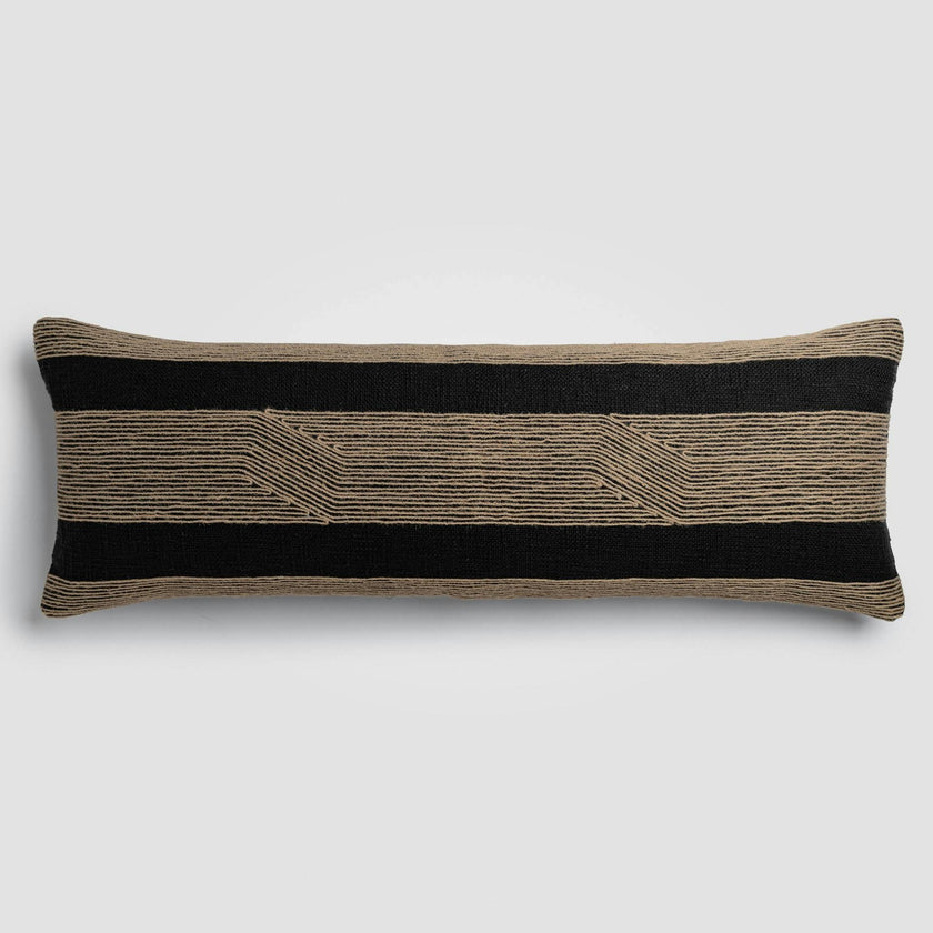 Jute Balance Brown Textured Lumbar Pillow