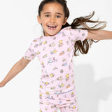 Easter Pink Kids Bamboo Short Set