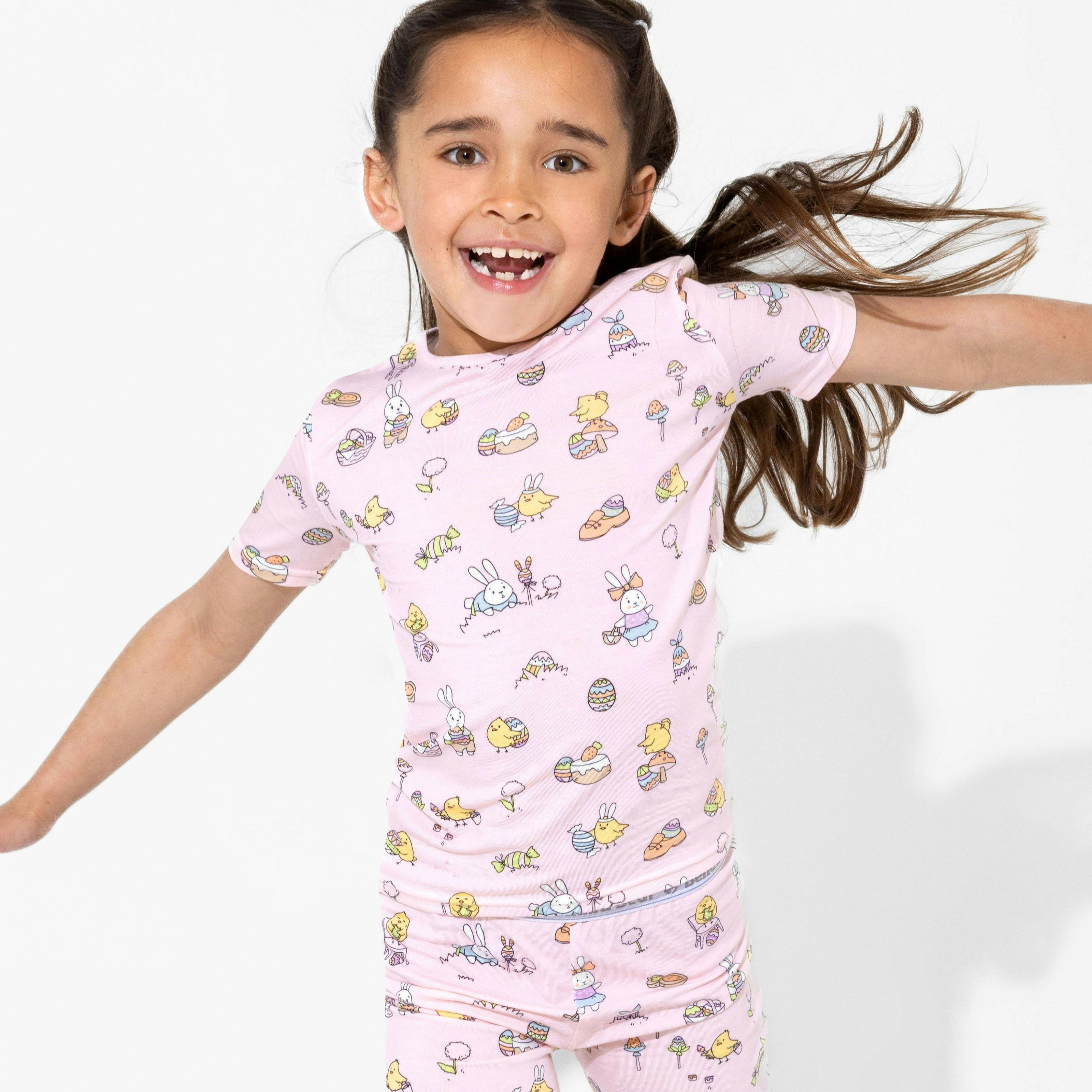 Easter Pink Kids Bamboo Short Set