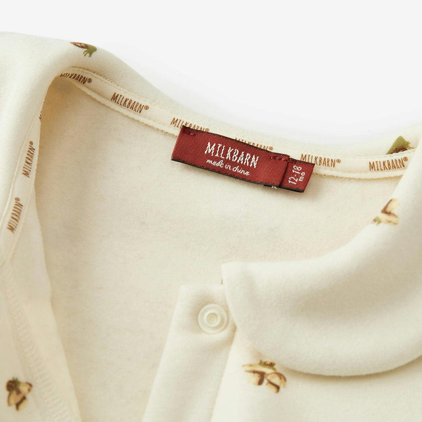 Lil' Mushroom Stretch Fleece Collar Jumpsuit