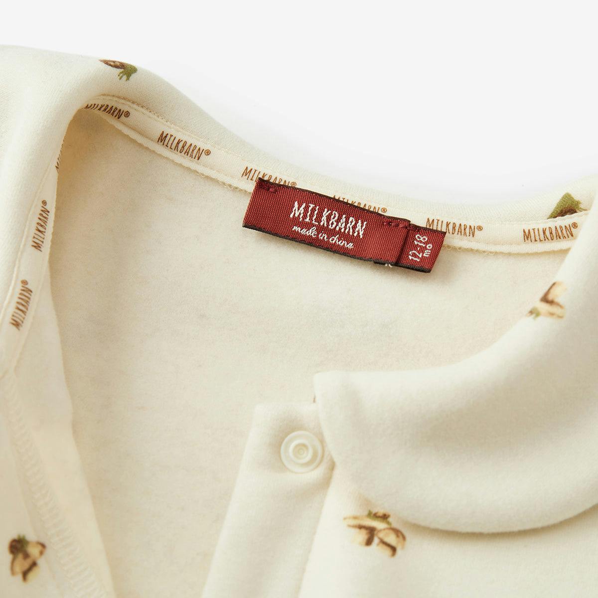 Lil' Mushroom Stretch Fleece Collar Jumpsuit