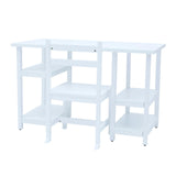 Wooden Desk & Chair Set with 4 Storage Shelves