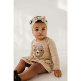 Girl's Bodysuit Dress Set Winter Floral