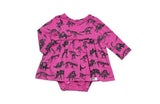 Long Sleeve Bubble Romper in Dino