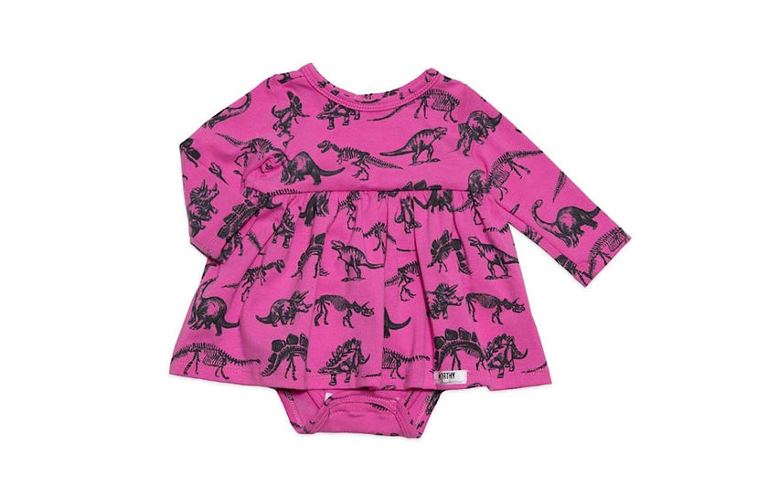 Long Sleeve Bubble Romper in Dino
