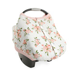 Cotton Muslin Car Seat Canopy - Watercolor Roses