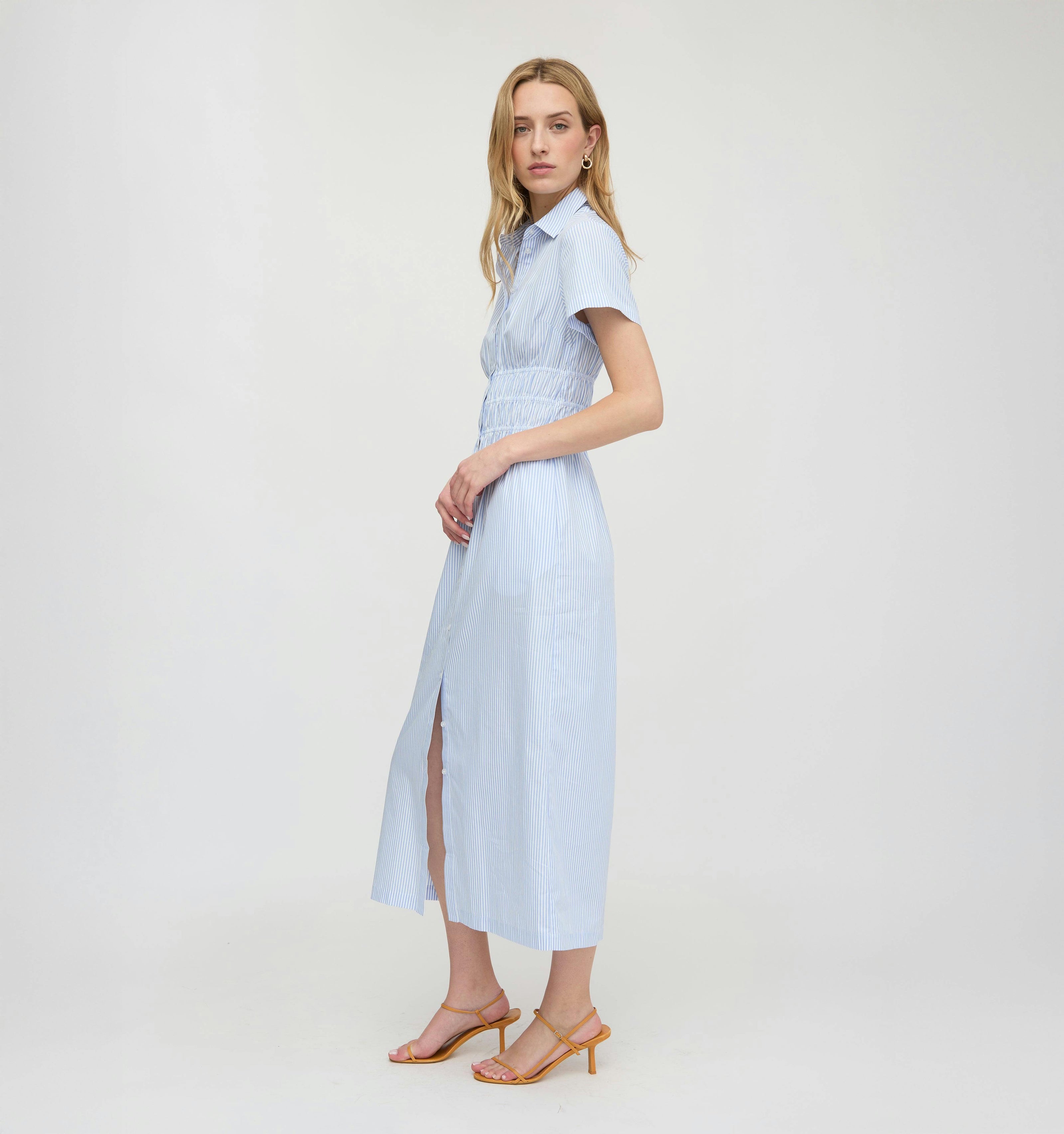 The Jamie Nap Dress - Blue/White Stripe