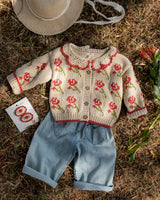 Ines Cardigan in Rouge Bloom
