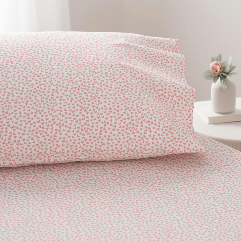 Luxe Premium Percale Bed Sheets in Sweethearts