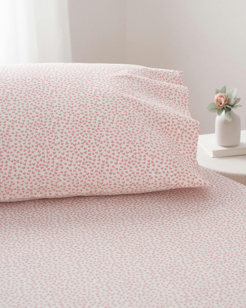 Luxe Premium Percale Bed Sheets in Sweethearts