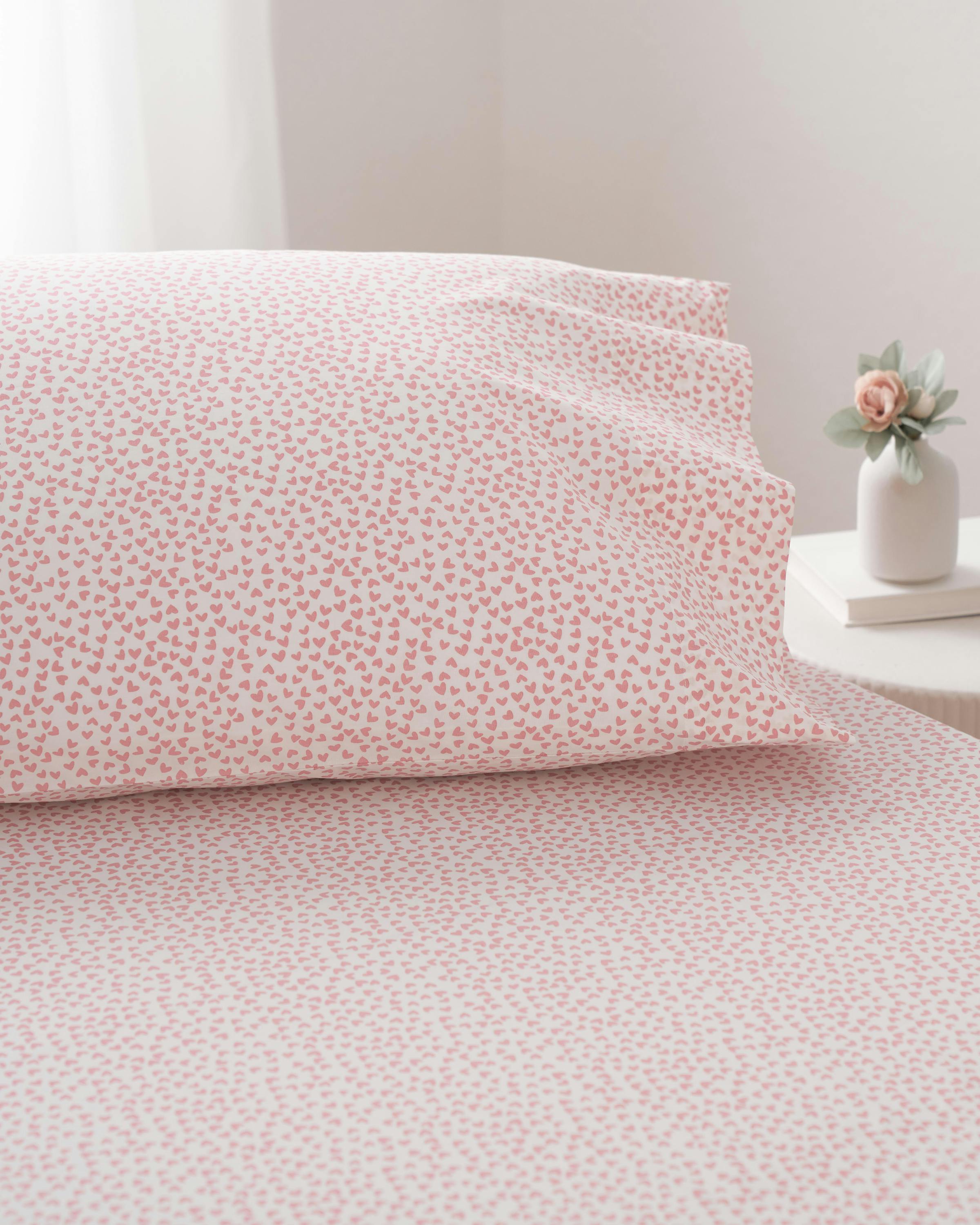 Luxe Premium Percale Bed Sheets in Sweethearts