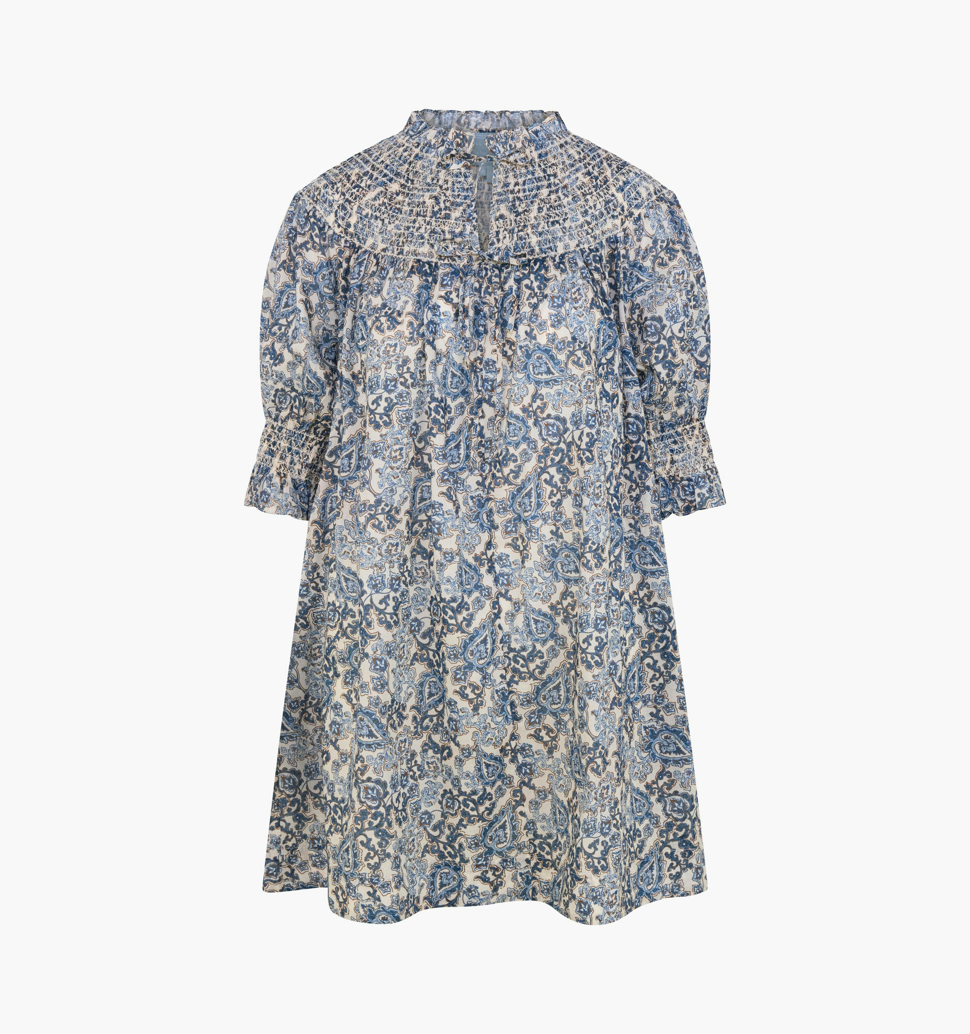 The Zinnia Mini Dress -  Chedworth Paisley Blue