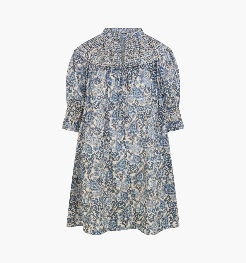 The Zinnia Mini Dress -  Chedworth Paisley Blue