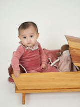 Girl's Velour Collar Long Sleeve Footie