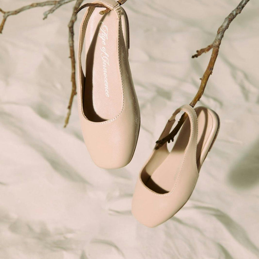 Ester Square Cap Toes Sling Back Sandals