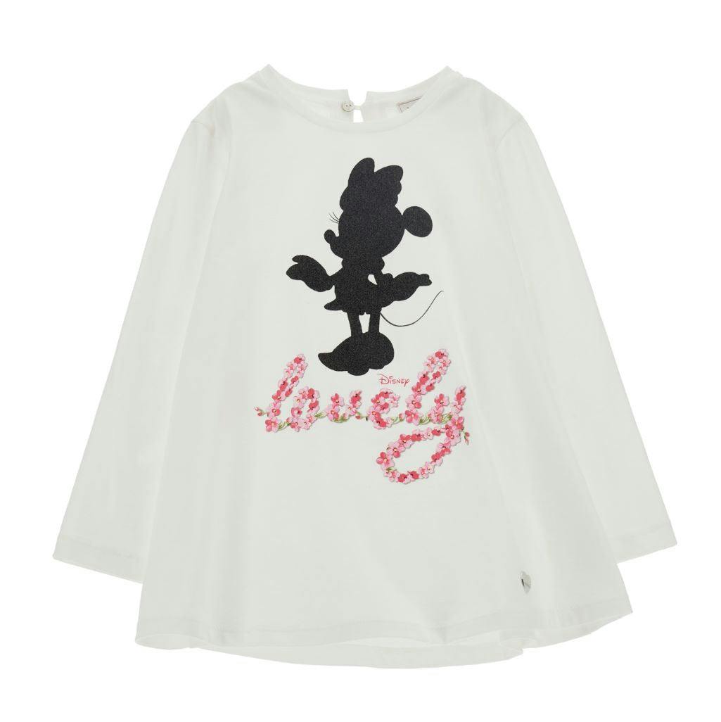 White Mini Mouse Print T-Shirt