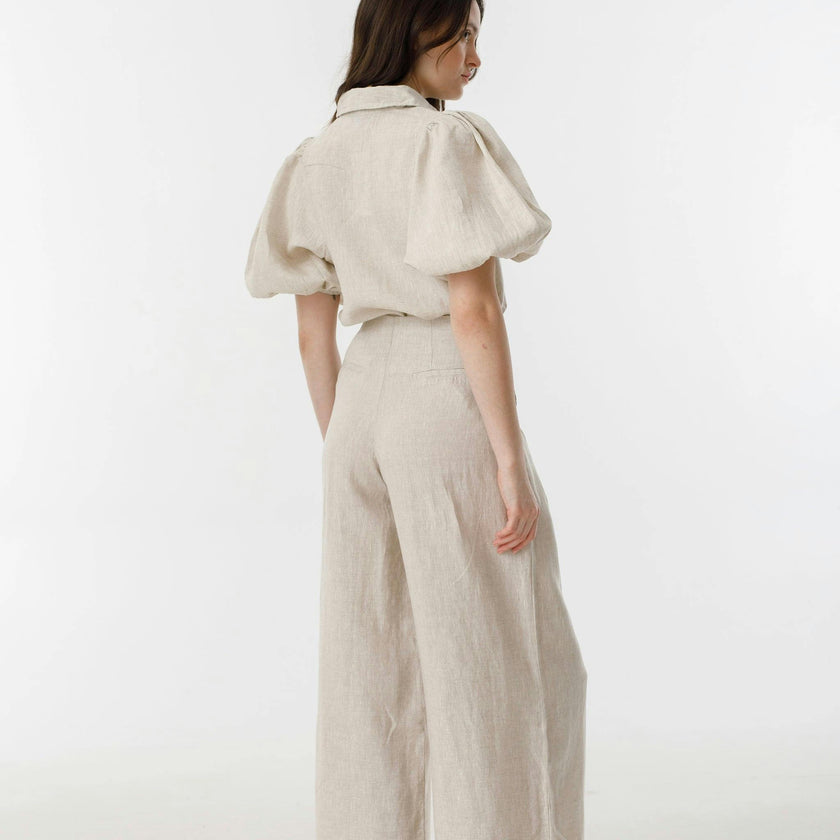 Culotte Linen Pants - Natural