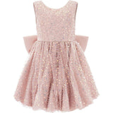 Pink Peach Ainsley Sequin Bow Dress