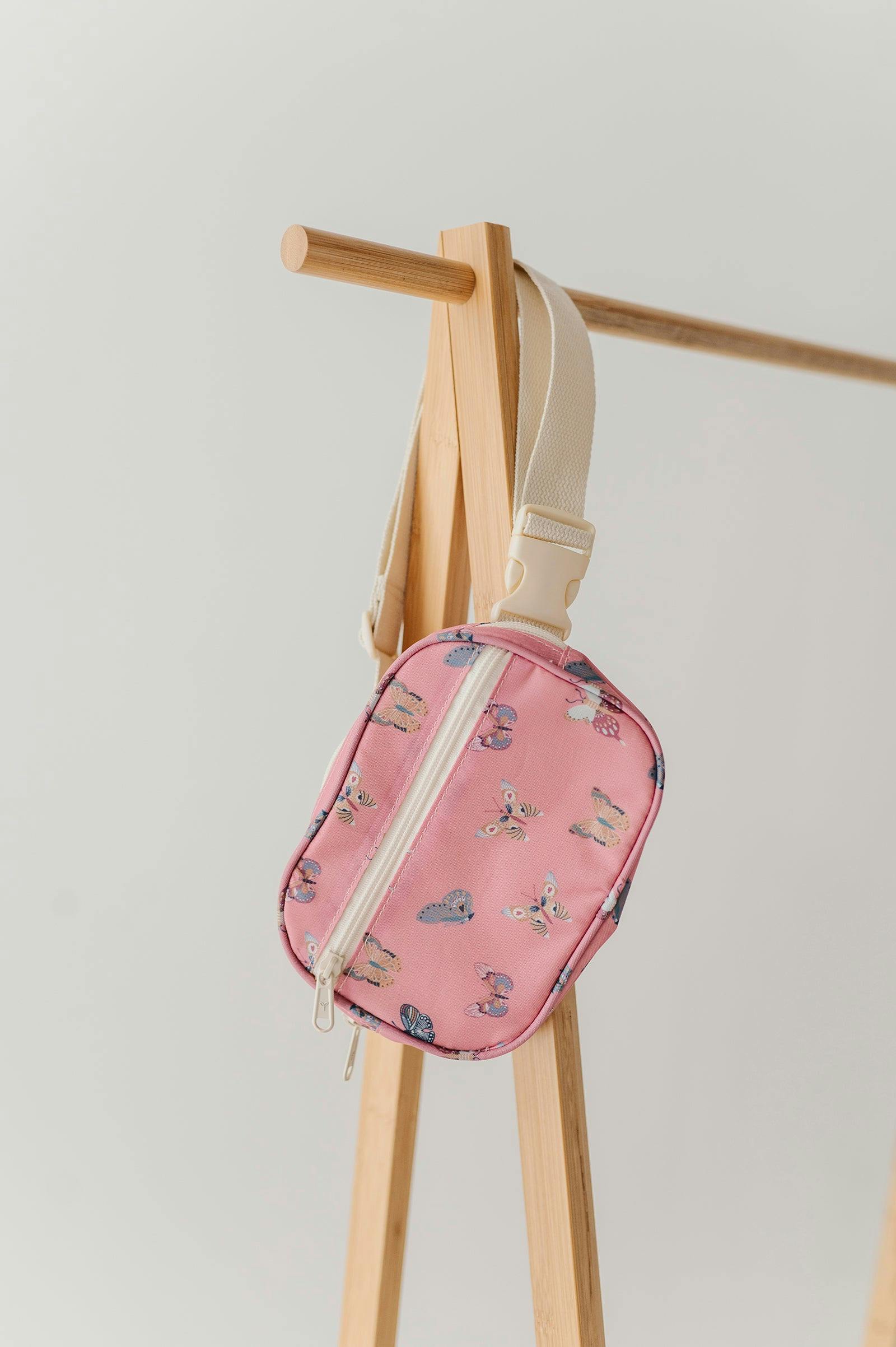 Girls Mini Belt Bag in Rose Elegance Bows