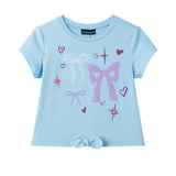 Tie Front Tee & Tutu Skirt | Blue Ombre
