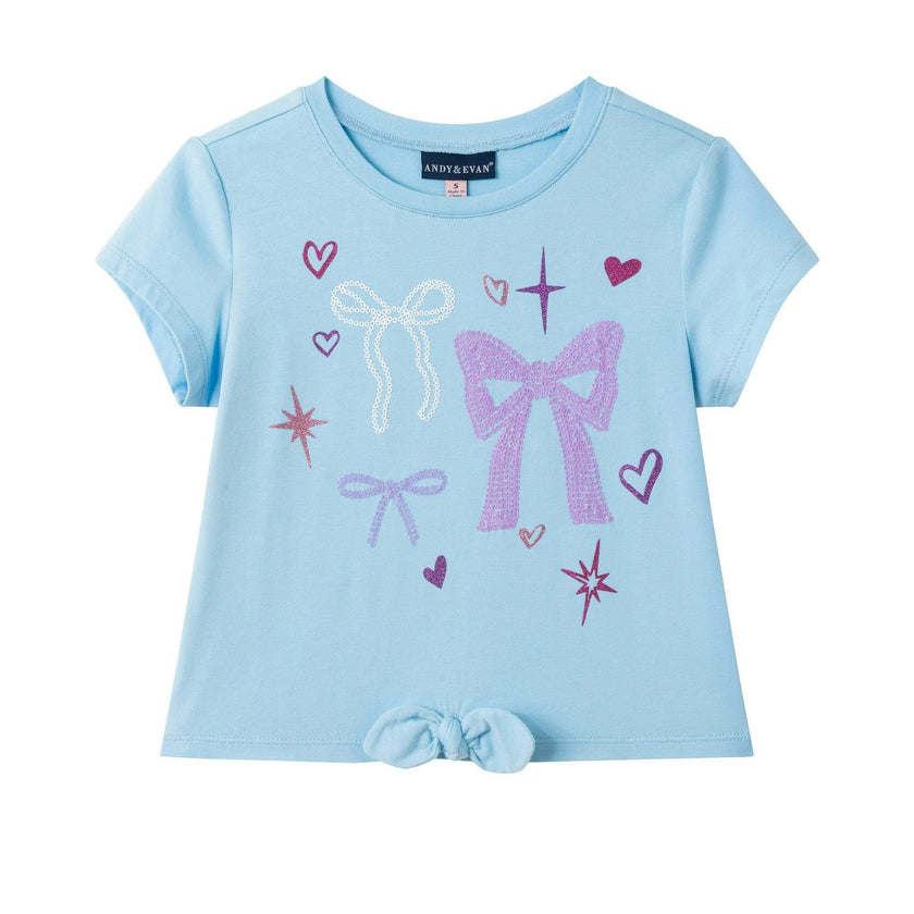 Tie Front Tee & Tutu Skirt | Blue Ombre