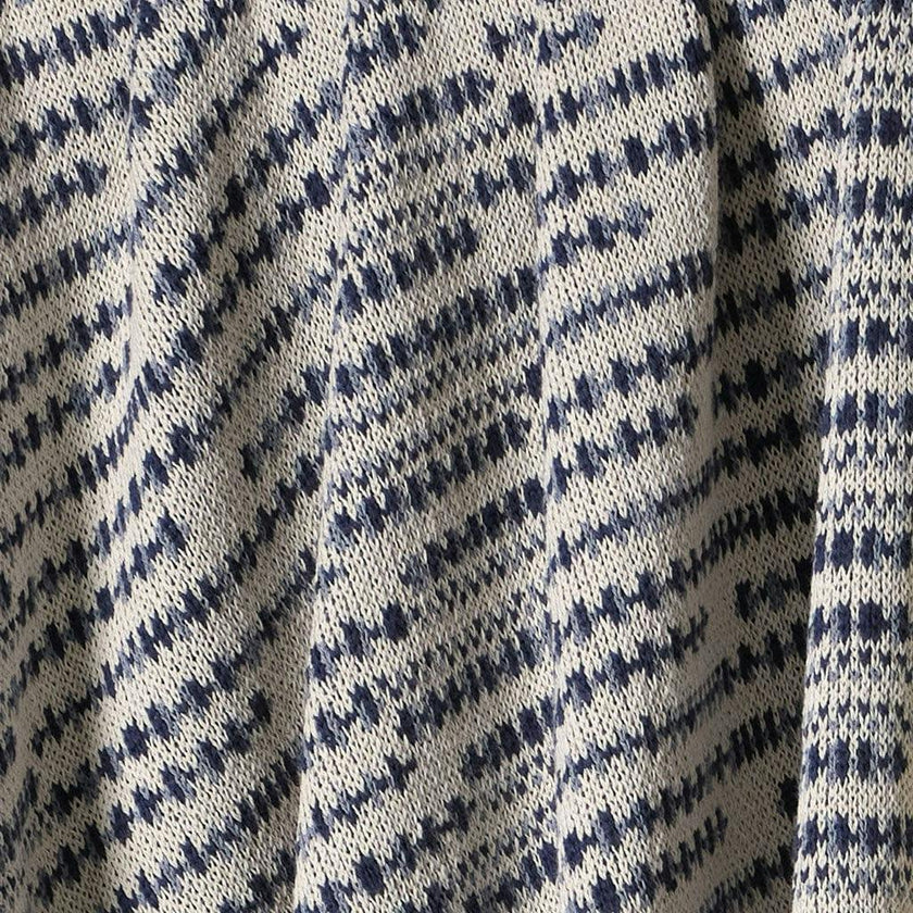 Cotton Sustainable Knit Striped Throw Blanket - Sand Stone