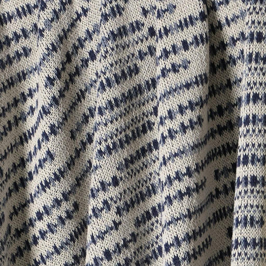 Cotton Sustainable Knit Striped Throw Blanket - Sand Stone