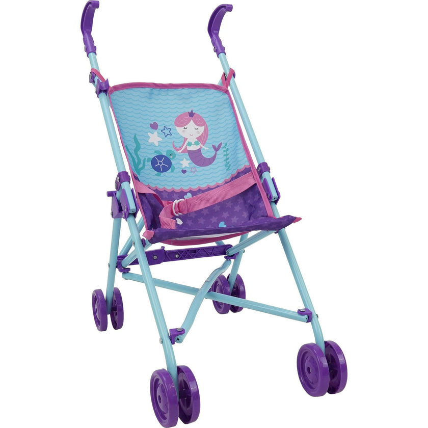 509 Mermaid 21 Piece Set: Doll Stroll n Play & Care Set - Purple & Teal