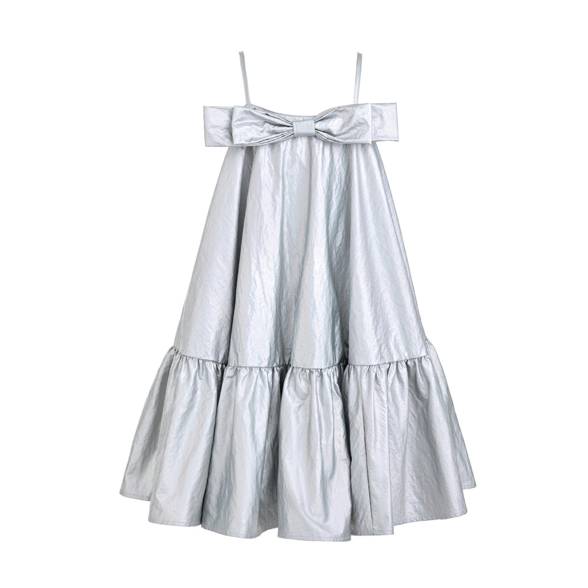 Silver Celestelle Bow Party Dress