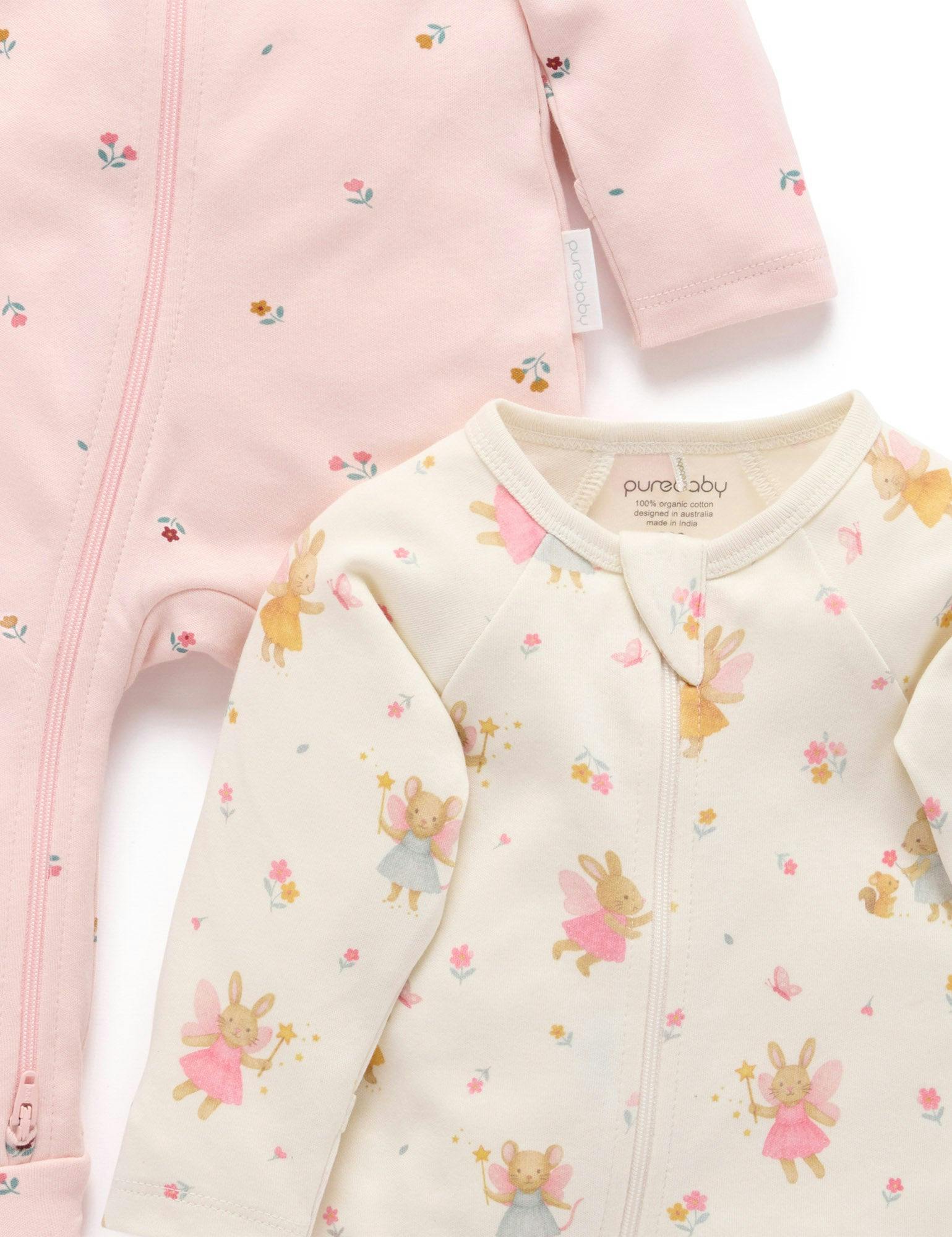 Printed Zip Growsuit Pack Cloud Little Fairies Print