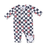 Heart Tattoo Check Black - Uni Romper