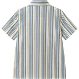 Big Kid Boys Puckered Stripes Buttondown | Blue Stripe