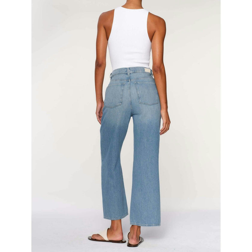 Hepburn Wide Leg High Rise Ankle Jeans | River Bank