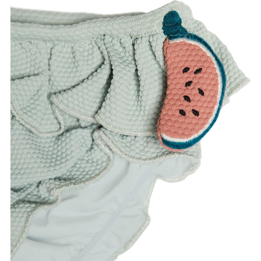 Sisi Watermelon Patch Ruffle Waist & Trim Swimming Briefs