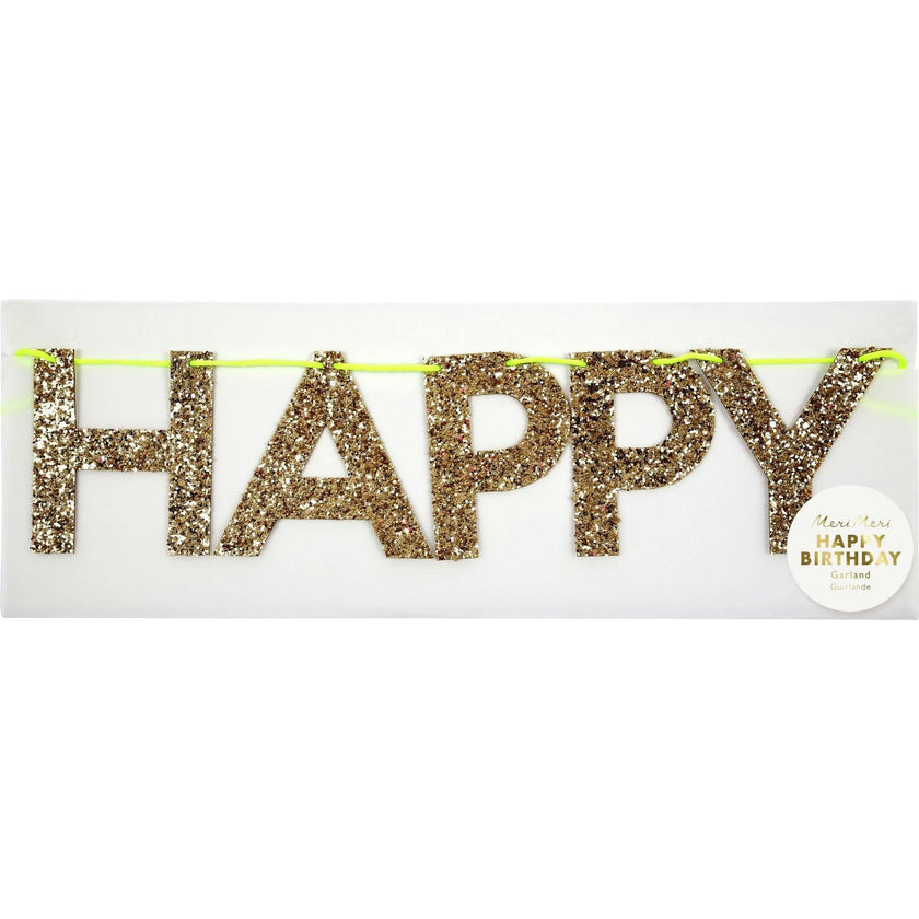 Gold Happy Birthday Garland