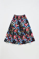 FLORECITAS VELVET SKIRT BLACK