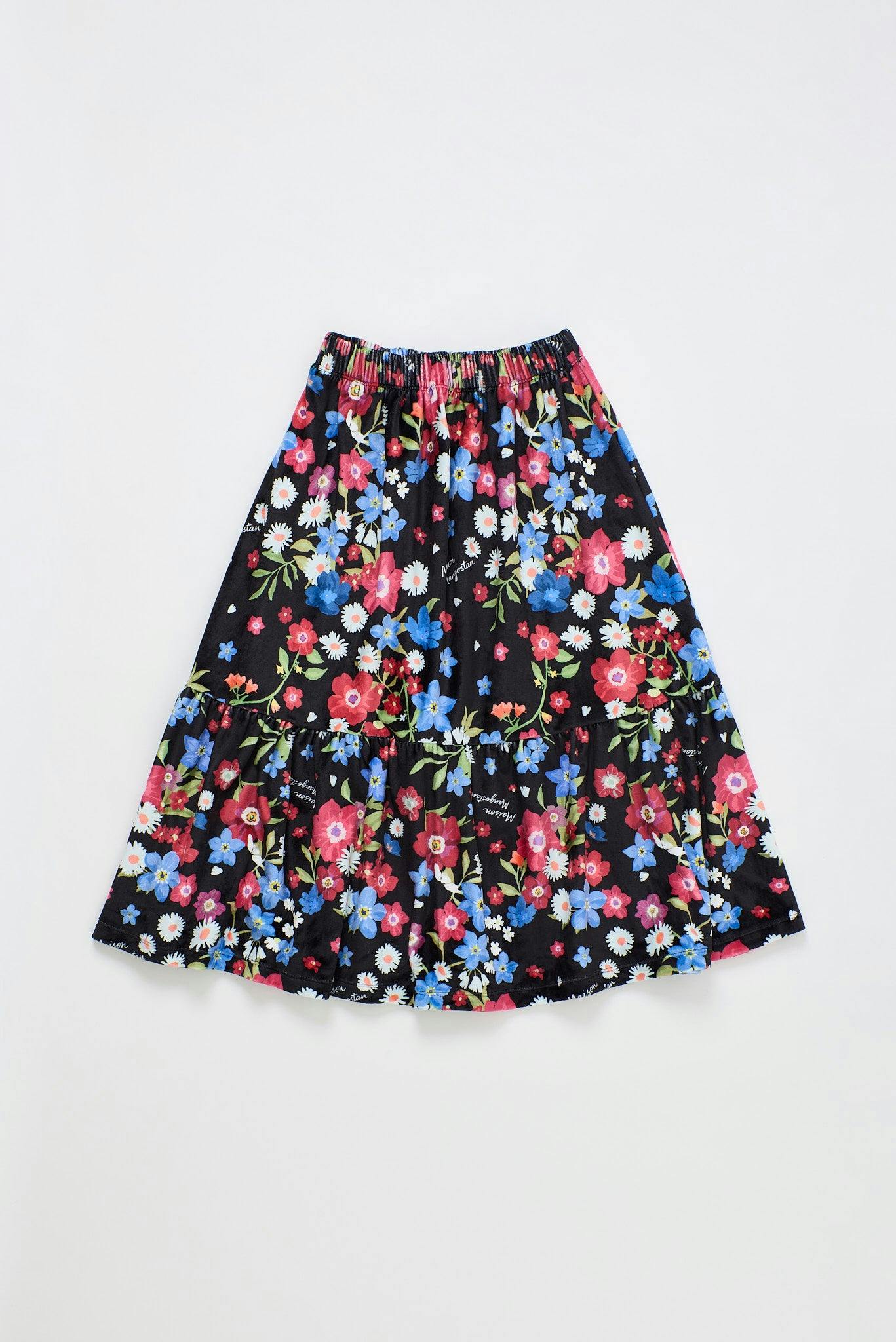FLORECITAS VELVET SKIRT BLACK