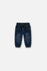 Baby French Terry Denim Jogger Pants Navy Blue