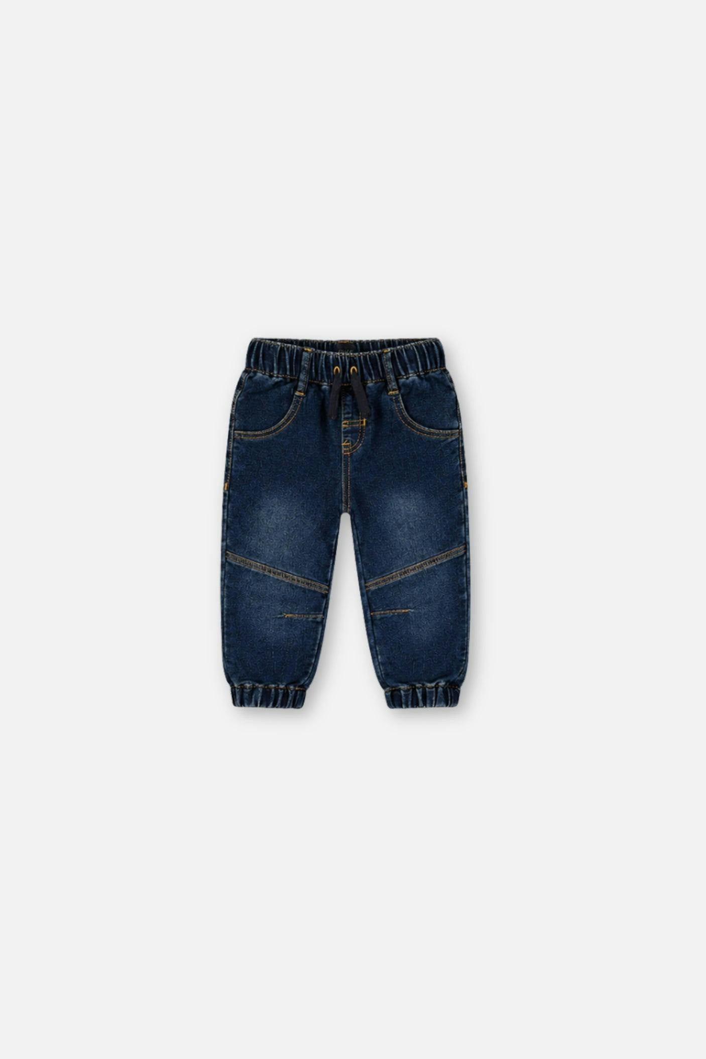 Baby French Terry Denim Jogger Pants Navy Blue