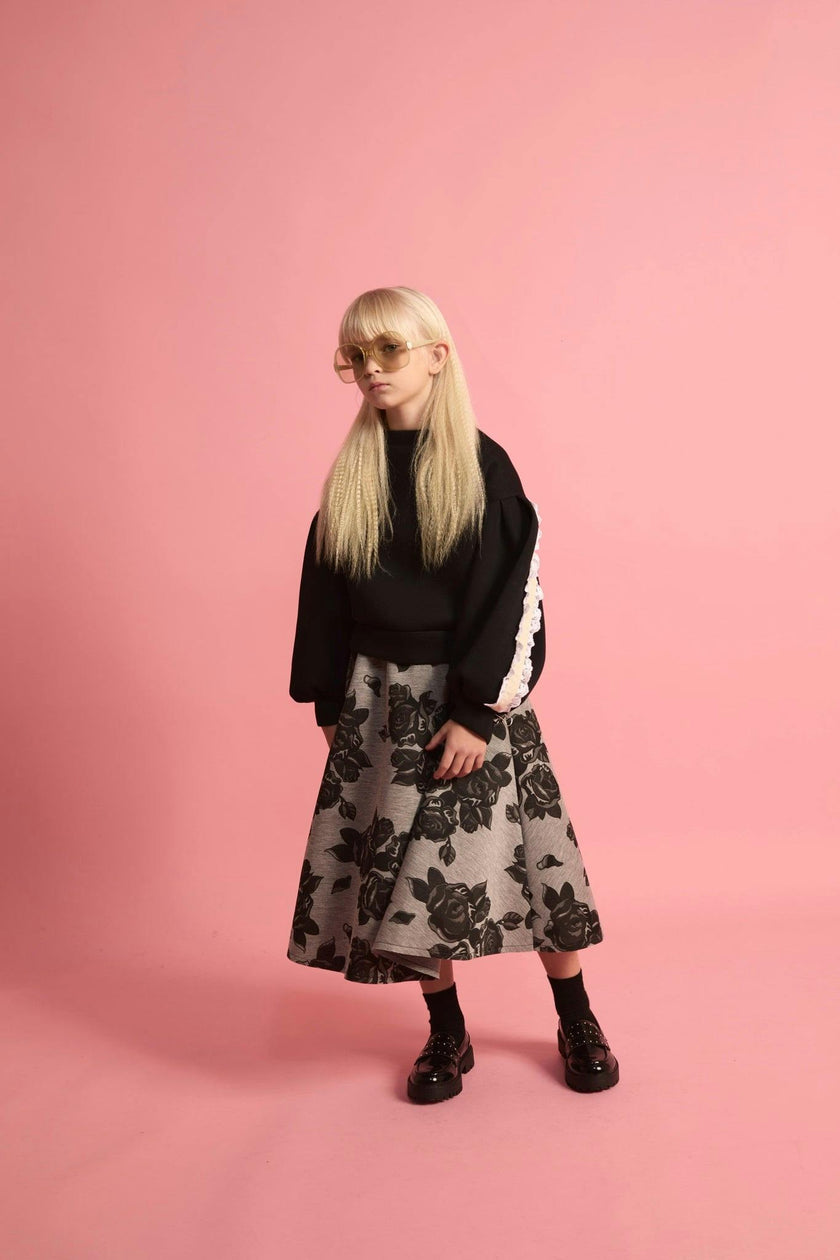 Neoprene Lace Ballon Sweatshirt