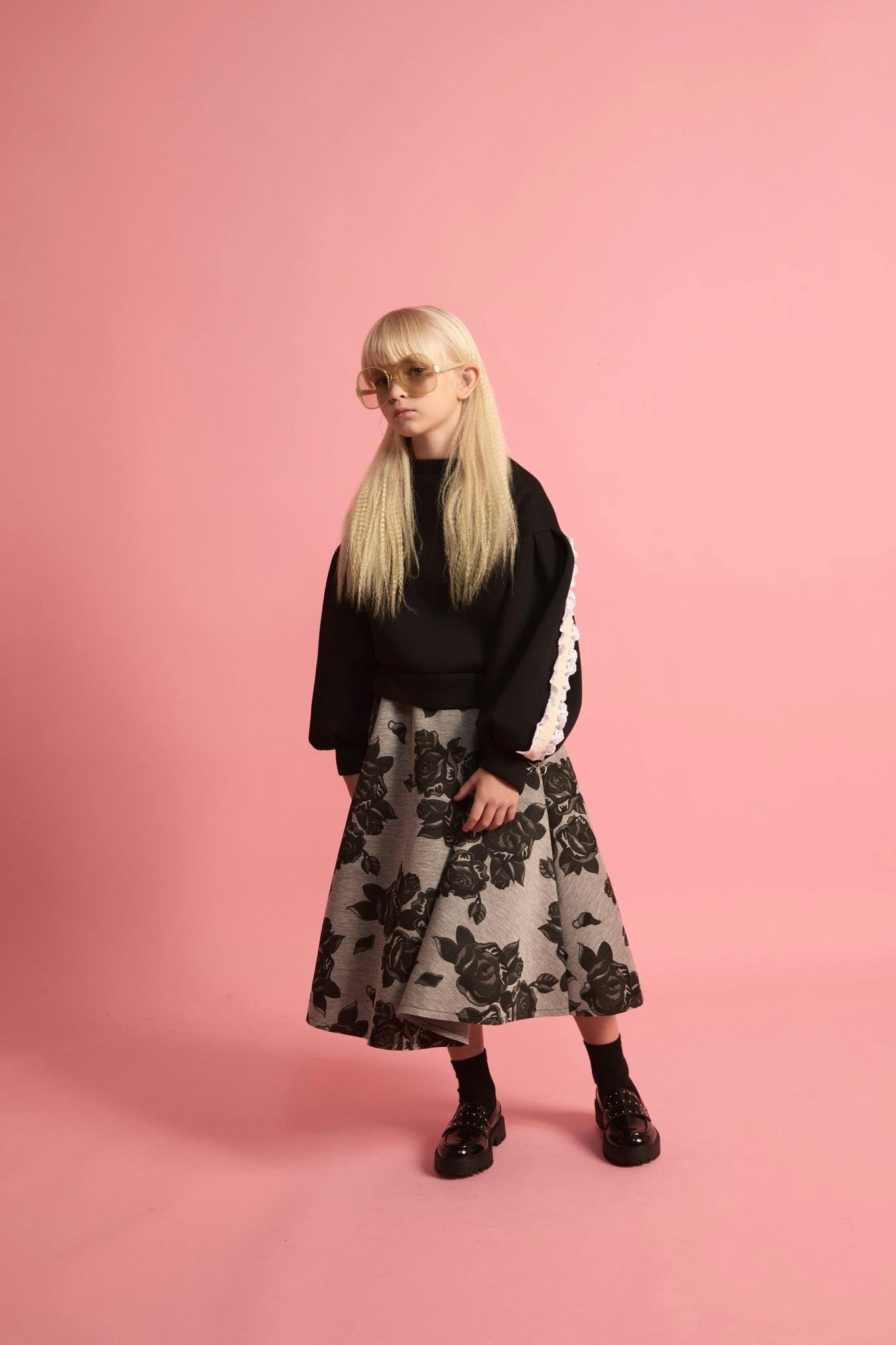 Neoprene Lace Ballon Sweatshirt