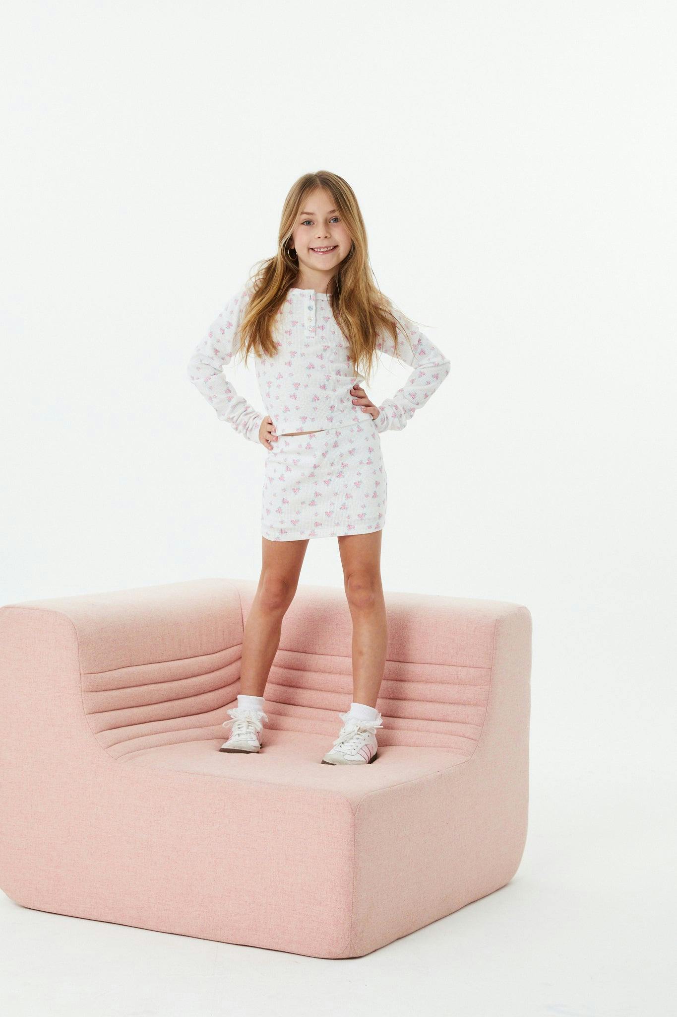 Lolly White With Pink Thermal Mini Skort