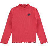Ribbed Long Sleeve Lettuce Hem T-Shirt