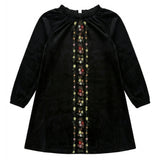 Velvet Floral Embroidery Dress